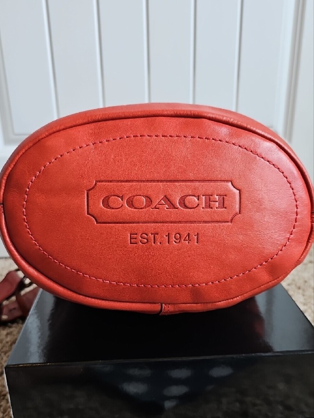 Coach 2007 Bleecker Tattersall Large XL Duffel Bucket Bag Vermilion 11423 Rare - Picture 9 of 12